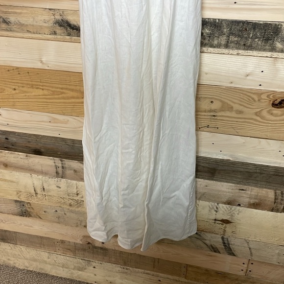 J. Crew size Medium White Sleeveless Lightweight Maxi Linen Cross-back Sundress - Picture 6 of 9